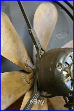 Antique GE General Electric 6 Brass Blade Fan 16 ceiling industrial vintage old