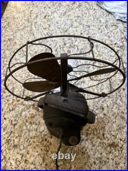 Antique GE General Electric 75423 12 Brass Blade Oscillating Fan Vintage