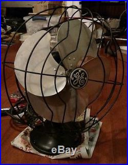 Antique GE General Electric Desk Fan Aluminium Blades & Hardware, works
