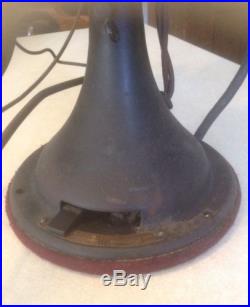 Antique GE General Electric Oscillating 17 1/2 Brass Blade Fan