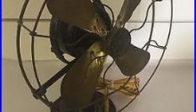 Antique GE General Electric Oscillating Fan with Brass Blades Type A Form R 5 Rare