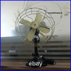Antique GE General Electric Type Blade Tabletop Fan+ Mandalorian Helmet+ Stand