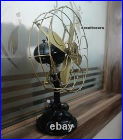 Antique GE General Electric Type Blade Tabletop Fan+ Mandalorian Helmet+ Stand