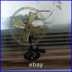 Antique GE General Electric Type Blade Tabletop Fan+ Mandalorian Helmet+ Stand