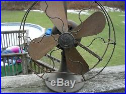 Antique GE General Electric Whiz brass blade fan