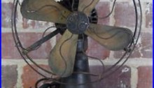 Antique GE Nickel Coin Operated Electric Hotel Taxi Fan Brass Blades WORKS