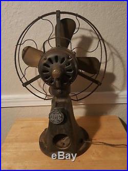 Antique GE Nickel Coin Operated Hotel Fan C2006-3 (As Is)