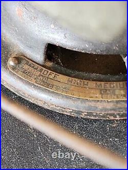 Antique GE Oscillating 4 Brass blade fan Working Condition