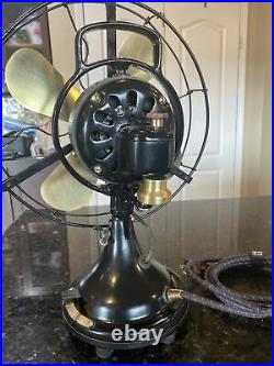 Antique GE Oscillating Fan. Just Reworked! Brass, Cast, 3 Speeds. Early 1920s
