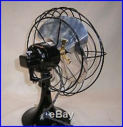 Antique GE Quiet Model Fan. Cast Iron Base. Late 1930s Fan Just Reworked