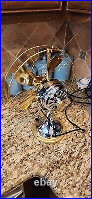 Antique GE Small Motor Yoke Chrome Brass Fan CUSTOM Restoration