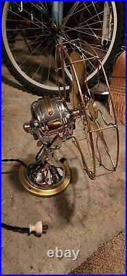 Antique GE Small Motor Yoke Chrome Brass Fan CUSTOM Restoration