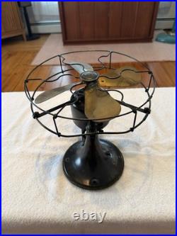 Antique GE Whiz 236327 Desk Table Fan Brass Blades Industrial Steam Punk 1927
