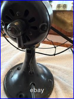 Antique GE Whiz 236327 Desk Table Fan Brass Blades Industrial Steam Punk 1927