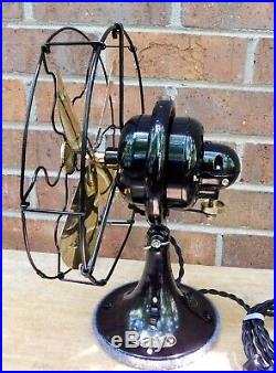 Antique GE Whiz Fan. 9 Brass Blades. Oscillates. Just Refinished, Runs Great