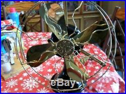 Antique GE general Electric small motor yoke brass blade cage fan restored NICE