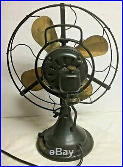 Antique G. E. Brass Blade Electric Fan