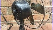 Antique Galvin 10 Brass Blade Non Oscillaing Electric Fan