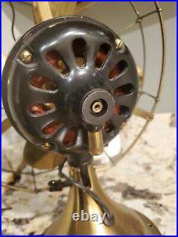 Antique Ge Fan 12 brass vintage cast works great