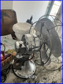 Antique Ge Oscillating Fan Chrome 1930s Effortlessly Working