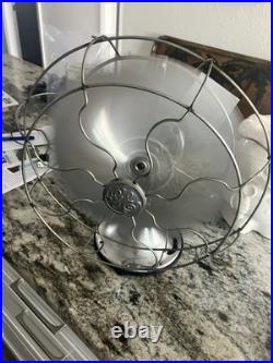 Antique Ge Oscillating Fan Chrome 1930s Effortlessly Working