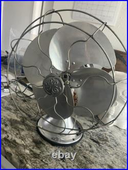 Antique Ge Oscillating Fan Chrome 1930s Effortlessly Working