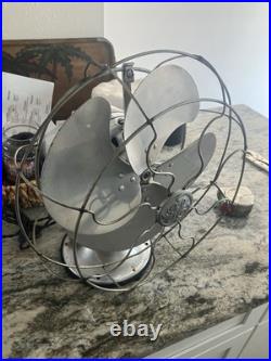 Antique Ge Oscillating Fan Chrome 1930s Effortlessly Working