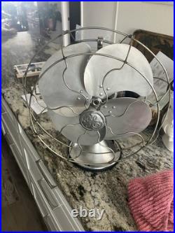 Antique Ge Oscillating Fan Chrome 1930s Effortlessly Working
