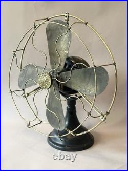 Antique General Electric 16 Big Motor Yoke Black / Brass Desk Fan BMY GE