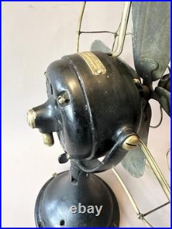 Antique General Electric 16 Big Motor Yoke Black / Brass Desk Fan BMY GE