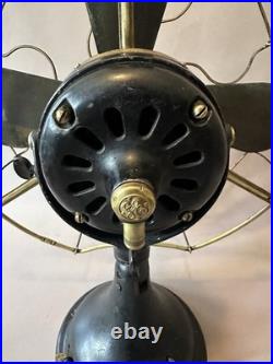 Antique General Electric 16 Big Motor Yoke Black / Brass Desk Fan BMY GE