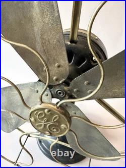 Antique General Electric 16 Big Motor Yoke Black / Brass Desk Fan BMY GE