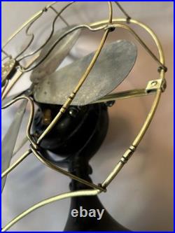Antique General Electric 16 Big Motor Yoke Black / Brass Desk Fan BMY GE