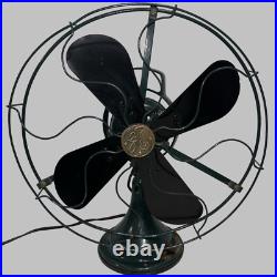 Antique General Electric 3 Speed Brass Electric Fan Restored Green Antique General Electric 3 Speed Brass Electric Fan Restored Green