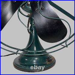 Antique General Electric 3 Speed Brass Electric Fan Restored Green Antique General Electric 3 Speed Brass Electric Fan Restored Green