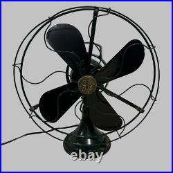 Antique General Electric 3 Speed Brass Electric Fan Restored Green Antique General Electric 3 Speed Brass Electric Fan Restored Green