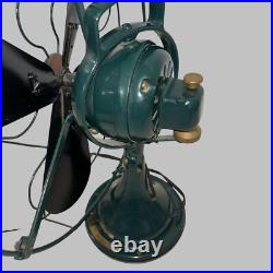 Antique General Electric 3 Speed Brass Electric Fan Restored Green Antique General Electric 3 Speed Brass Electric Fan Restored Green
