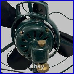 Antique General Electric 3 Speed Brass Electric Fan Restored Green Antique General Electric 3 Speed Brass Electric Fan Restored Green