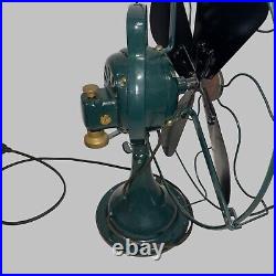 Antique General Electric 3 Speed Brass Electric Fan Restored Green Antique General Electric 3 Speed Brass Electric Fan Restored Green