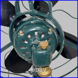 Antique General Electric 3 Speed Brass Electric Fan Restored Green Antique General Electric 3 Speed Brass Electric Fan Restored Green