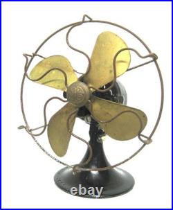 Antique General Electric 6 Brass Blade AC/DC Vintage Electric Fan Wall Mount GE