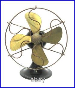 Antique General Electric 6 Brass Blade AC/DC Vintage Electric Fan Wall Mount GE
