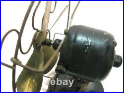 Antique General Electric 6 Brass Blade AC/DC Vintage Electric Fan Wall Mount GE