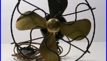 Antique General Electric 6 Brass Blade Fan Series H