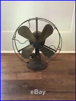 Antique General Electric 9 Whiz Brass Blades Fan Electric Works Early Version