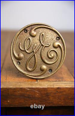 Antique General Electric Badge GE Emblem industrial Fan plaque sign RARE 4