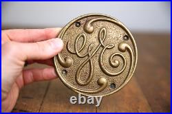 Antique General Electric Badge GE Emblem industrial Fan plaque sign RARE 4