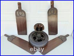 Antique General Electric Cast Iron Ceiling Fan Industrial GE
