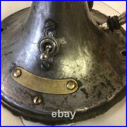 Antique General Electric Desk Fan 12 Inch Brass Blade