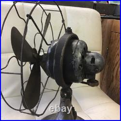 Antique General Electric Desk Fan 12 Inch Brass Blade